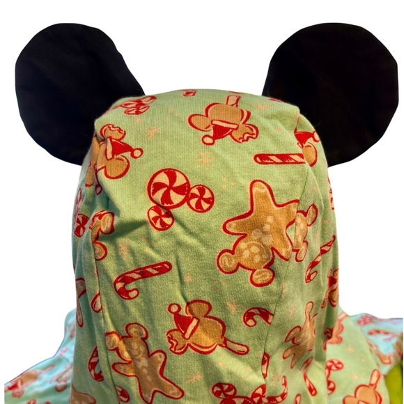 Disney Womens Gingerbread Man Candy Cane Hoodie Footless Pajamas‎ Jumpsuit M - Picture 4 of 7